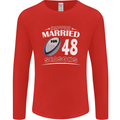 48 Year Wedding Anniversary 48th Rugby Mens Long Sleeve T-Shirt Red