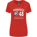 48 Year Wedding Anniversary 48th Rugby Womens Wider Cut T-Shirt Red