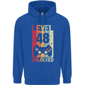 48th Birthday 48 Year Old Level Up Gamming Mens 80% Cotton Hoodie Royal Blue