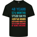 48th Birthday 48 Year Old Mens Cotton T-Shirt Tee Top Black