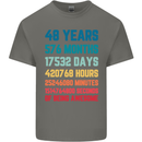 48th Birthday 48 Year Old Mens Cotton T-Shirt Tee Top Charcoal