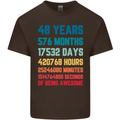 48th Birthday 48 Year Old Mens Cotton T-Shirt Tee Top Dark Chocolate