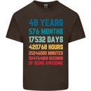 48th Birthday 48 Year Old Mens Cotton T-Shirt Tee Top Dark Chocolate