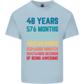 48th Birthday 48 Year Old Mens Cotton T-Shirt Tee Top Light Blue