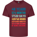 48th Birthday 48 Year Old Mens Cotton T-Shirt Tee Top Maroon