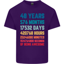 48th Birthday 48 Year Old Mens Cotton T-Shirt Tee Top Purple