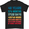 48th Birthday 48 Year Old Mens T-Shirt 100% Cotton Black