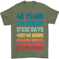 48th Birthday 48 Year Old Mens T-Shirt 100% Cotton Military Green
