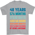 48th Birthday 48 Year Old Mens T-Shirt 100% Cotton Sports Grey