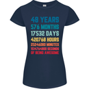 48th Birthday 48 Year Old Womens Petite Cut T-Shirt Navy Blue