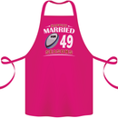 49 Year Wedding Anniversary 49th Rugby Cotton Apron 100% Organic Pink