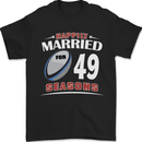 49 Year Wedding Anniversary 49th Rugby Mens T-Shirt 100% Cotton Black