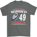 49 Year Wedding Anniversary 49th Rugby Mens T-Shirt 100% Cotton Charcoal