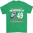 49 Year Wedding Anniversary 49th Rugby Mens T-Shirt 100% Cotton Irish Green