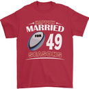 49 Year Wedding Anniversary 49th Rugby Mens T-Shirt 100% Cotton Red