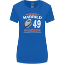 49 Year Wedding Anniversary 49th Rugby Womens Wider Cut T-Shirt Royal Blue