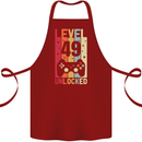 49th Birthday 49 Year Old Level Up Gamming Cotton Apron 100% Organic Maroon
