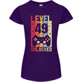 49th Birthday 49 Year Old Level Up Gamming Womens Petite Cut T-Shirt Purple