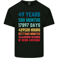 49th Birthday 49 Year Old Mens Cotton T-Shirt Tee Top Black