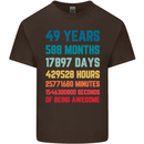 49th Birthday 49 Year Old Mens Cotton T-Shirt Tee Top Dark Chocolate