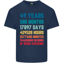 49th Birthday 49 Year Old Mens Cotton T-Shirt Tee Top Navy Blue