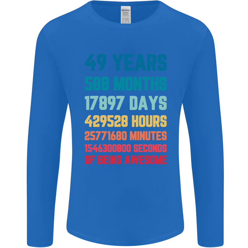 49th Birthday 49 Year Old Mens Long Sleeve T-Shirt Royal Blue
