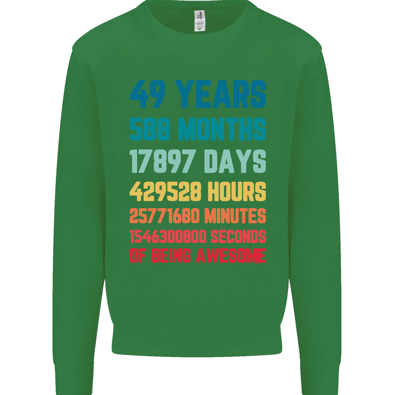 49th Birthday 49 Year Old Mens Sweatshirt Jumper Irish Green