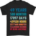 49th Birthday 49 Year Old Mens T-Shirt 100% Cotton Black