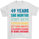 49th Birthday 49 Year Old Mens T-Shirt 100% Cotton White