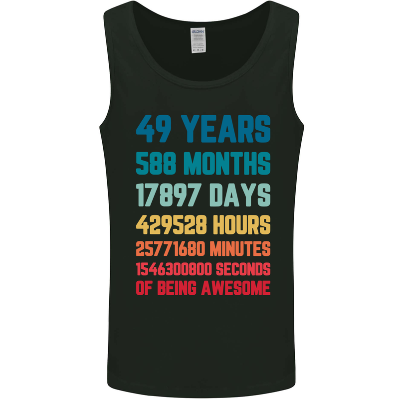 49th Birthday 49 Year Old Mens Vest Tank Top Black