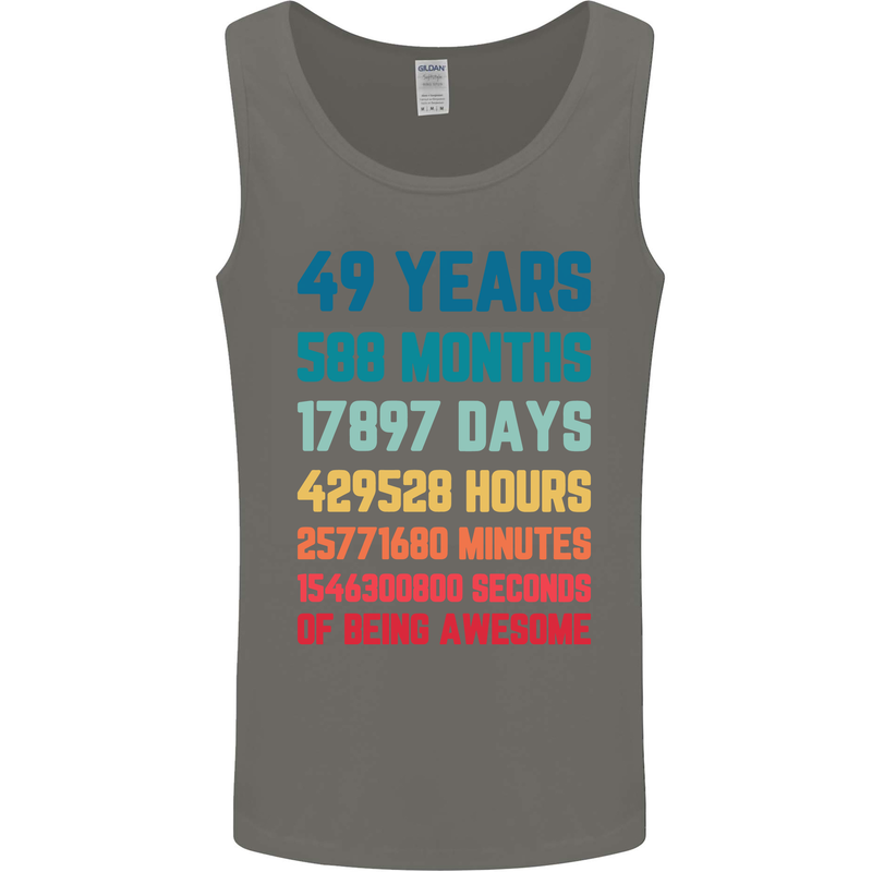 49th Birthday 49 Year Old Mens Vest Tank Top Charcoal