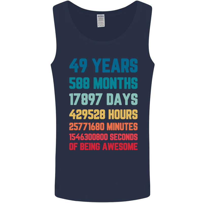 49th Birthday 49 Year Old Mens Vest Tank Top Navy Blue