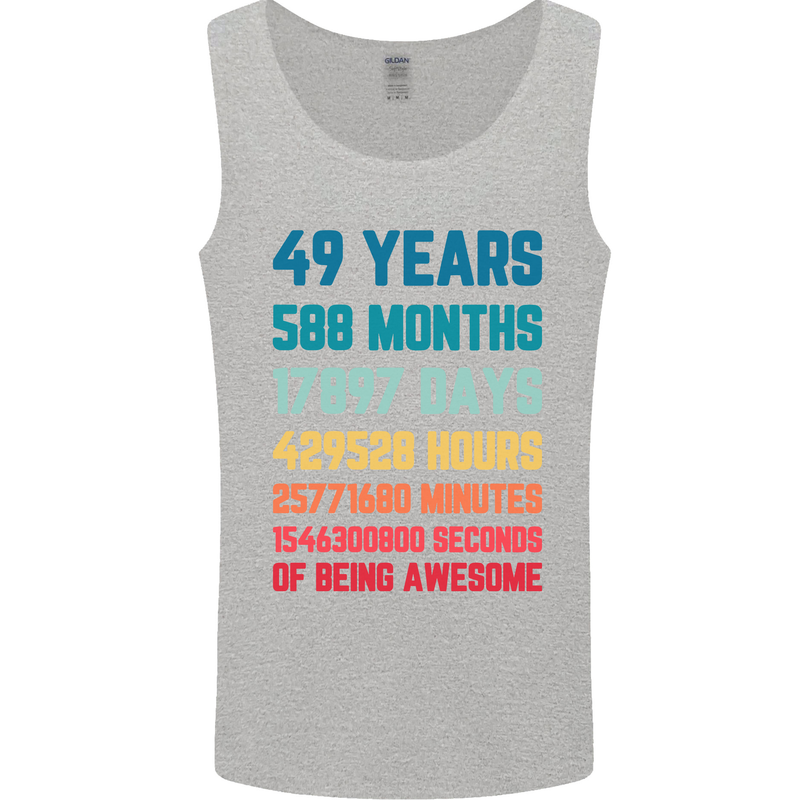 49th Birthday 49 Year Old Mens Vest Tank Top Sports Grey