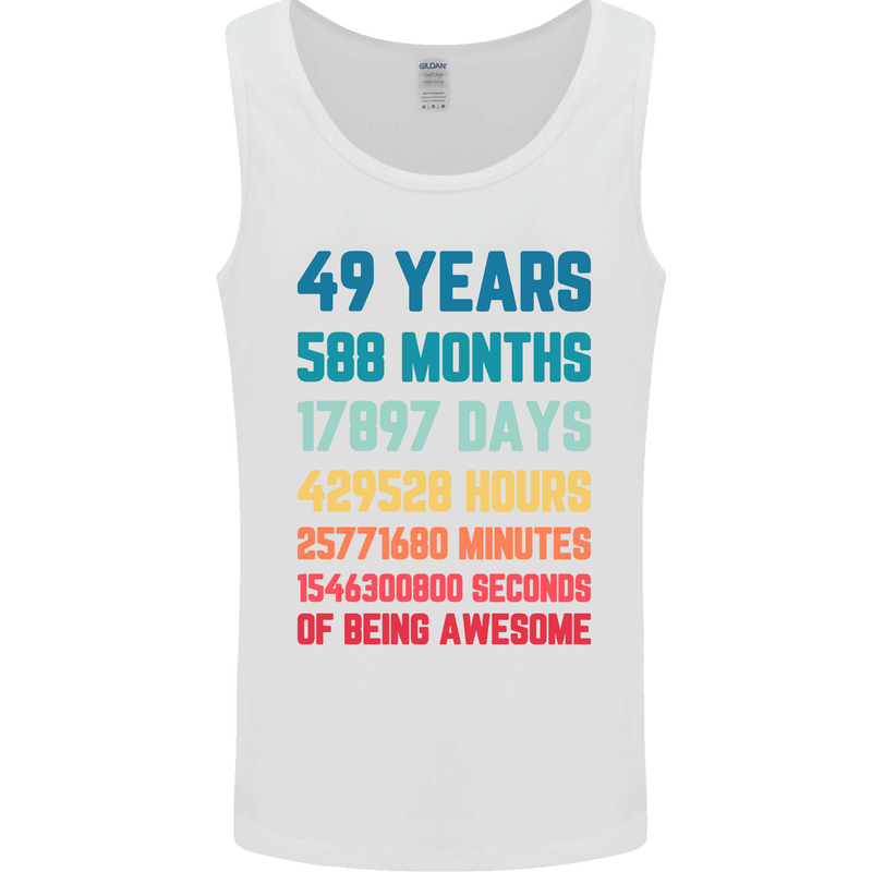 49th Birthday 49 Year Old Mens Vest Tank Top White