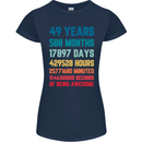 49th Birthday 49 Year Old Womens Petite Cut T-Shirt Navy Blue