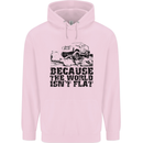 4X4 Because the World Isnt Flat Off Roading Childrens Kids Hoodie Light Pink