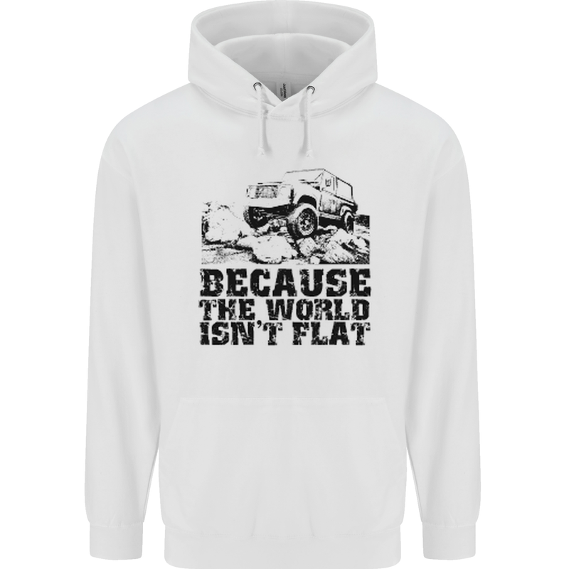 4X4 Because the World Isnt Flat Off Roading Childrens Kids Hoodie White