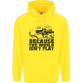 4X4 Because the World Isnt Flat Off Roading Childrens Kids Hoodie Yellow