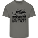 4X4 Because the World Isnt Flat Off Roading Kids T-Shirt Childrens Charcoal