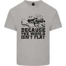 4X4 Because the World Isnt Flat Off Roading Kids T-Shirt Childrens Sports Grey