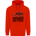 4X4 Because the World Isnt Flat Off Roading Mens 80% Cotton Hoodie Bright Red