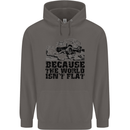 4X4 Because the World Isnt Flat Off Roading Mens 80% Cotton Hoodie Charcoal