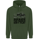 4X4 Because the World Isnt Flat Off Roading Mens 80% Cotton Hoodie Forest Green