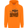 4X4 Because the World Isnt Flat Off Roading Mens 80% Cotton Hoodie Orange