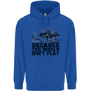 4X4 Because the World Isnt Flat Off Roading Mens 80% Cotton Hoodie Royal Blue