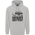 4X4 Because the World Isnt Flat Off Roading Mens 80% Cotton Hoodie Sports Grey
