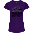 4X4 Because the World Isnt Flat Off Roading Womens Petite Cut T-Shirt Purple