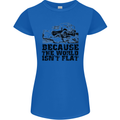 4X4 Because the World Isnt Flat Off Roading Womens Petite Cut T-Shirt Royal Blue