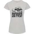 4X4 Because the World Isnt Flat Off Roading Womens Petite Cut T-Shirt Sports Grey