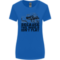 4X4 Because the World Isnt Flat Off Roading Womens Wider Cut T-Shirt Royal Blue